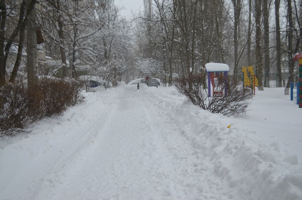 Снегопад отрезал 150-тысячный район Киева от цивилизации, опубликованы фото
