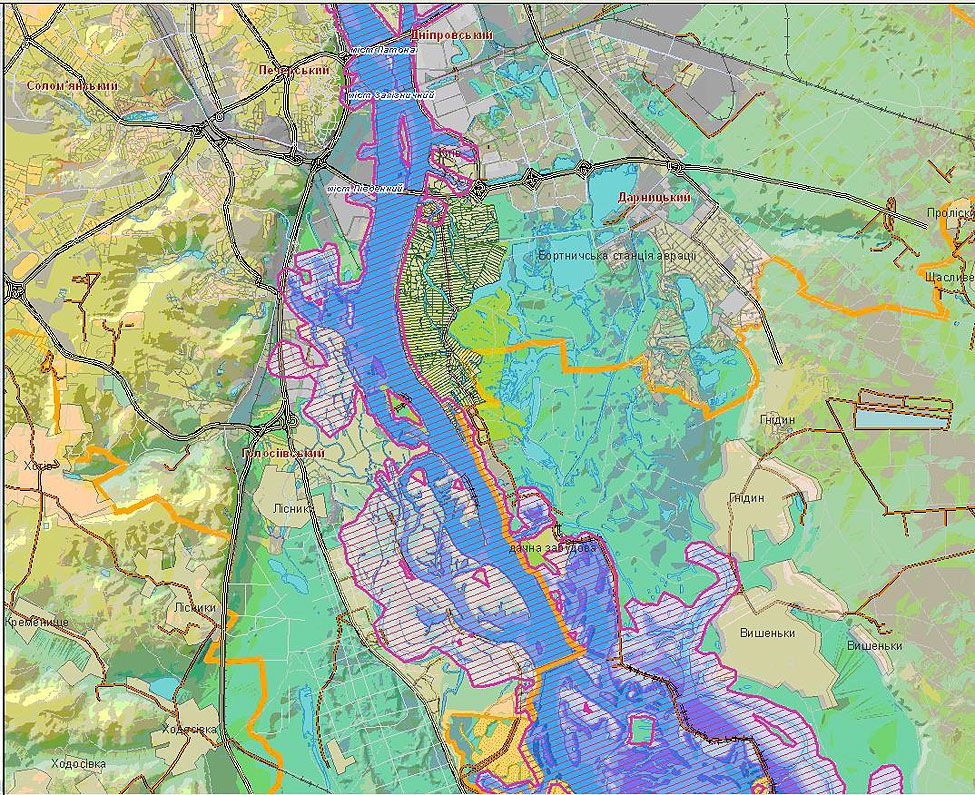 Киевская дамба на карте. Карта подземных рек Киева. Зоны затопления. Прорыв Киевского водохранилища. Реки Киева на карте.