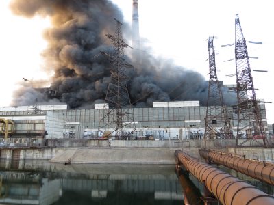 Пожар на Углегорской ТЭС в Донецкой области произошел 29 марта