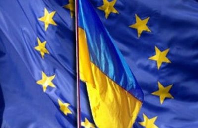 Флаги Украины и ЕС, иллюстрация