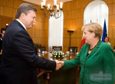 Янукович на встрече с Меркель