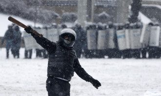 Стычки на Грушевского, 22 января, Беркут Стычки на Грушевского, 22 января, Беркут