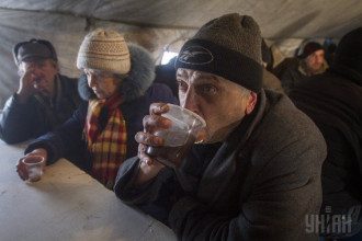 Пункт обогрева в Донецке Пункт обогрева в Донецке