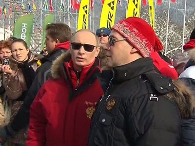Владимир Путин и Дмитрий Медведев в Сочи Владимир Путин и Дмитрий Медведев в Сочи