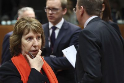 Кэтрин Эштон на заседании совета ЕС в Брюсселе
