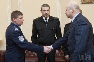 Полковник Мамчур, генерам-майор Воронченко и спикер Турчинов