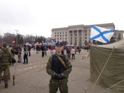 В Одессе среди участников митинга замечен неонацист из России: опубликованы фото