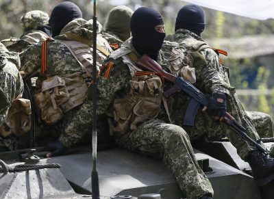Боевики в Славянске, иллюстрация Боевики в Славянске, иллюстрация