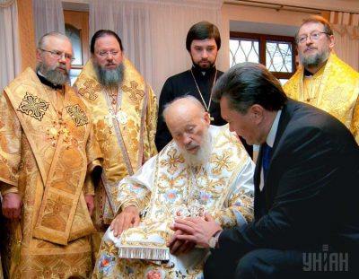Виктор Янукович и патриарх Владимир Сабодан Виктор Янукович и патриарх Владимир Сабодан