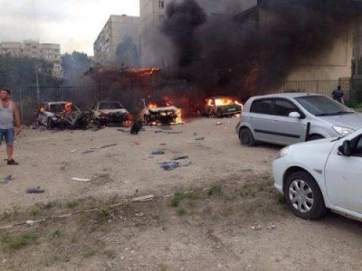 Последствия обстрела в Луганске Последствия обстрела в Луганске
