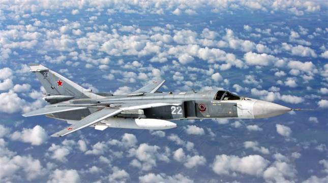 Российский штурмовик Су-24, иллюстрация Российский штурмовик Су-24, иллюстрация