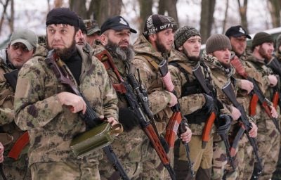 Показательные учения чеченских наемников