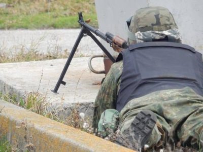 Украинский боец на Донбассе, иллюстрация Украинский боец на Донбассе, иллюстрация