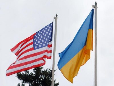Украина, США, флаги Украина, США, флаги