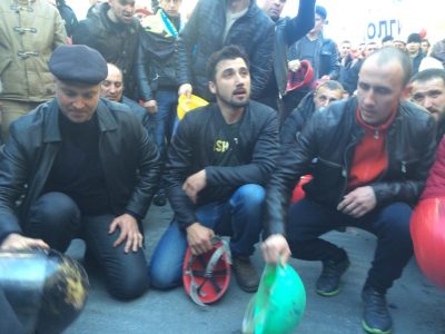 На Банковой протестуют шахтеры: требуют вернуть долги и отставки министра, опубликованы фото