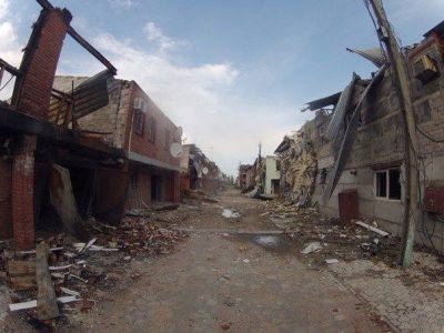 Разрушенный поселок Широкино, иллюстрация Разрушенный поселок Широкино, иллюстрация