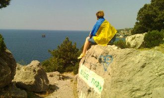 Крым, море, Украина, флаг Крым, море, Украина, флаг