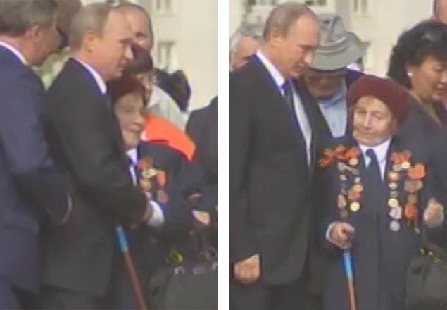 Путин и "спасенная" фронтовичка. Кадр из видео НТВ Путин и "спасенная" фронтовичка. Кадр из видео НТВ