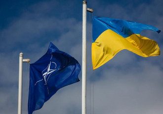НАТО, Украина, флаги НАТО, Украина, флаги