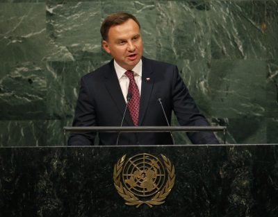 Анджей Дуда на трибуне ООН Анджей Дуда на трибуне ООН