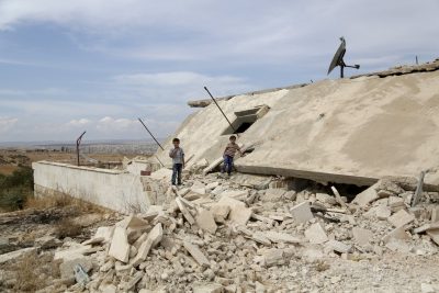 Разрушенное здание в Сирии, иллюстрация Разрушенное здание в Сирии, иллюстрация