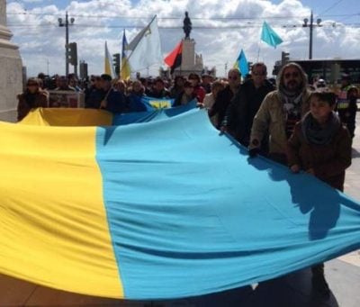 В Европе прошли акции в поддержку Украины В Европе прошли акции в поддержку Украины