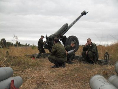 Вражеская артиллерия на Донбассе