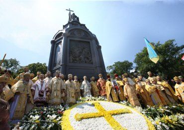 Киев, церковь, автокефалия, крест, флаг