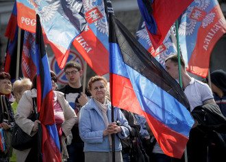Донецьк, сепаратисти, прапори Донецьк, сепаратисти, прапори
