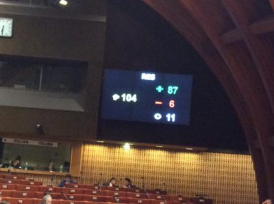 Голосование в ПАСЕ резолюции по Украине.