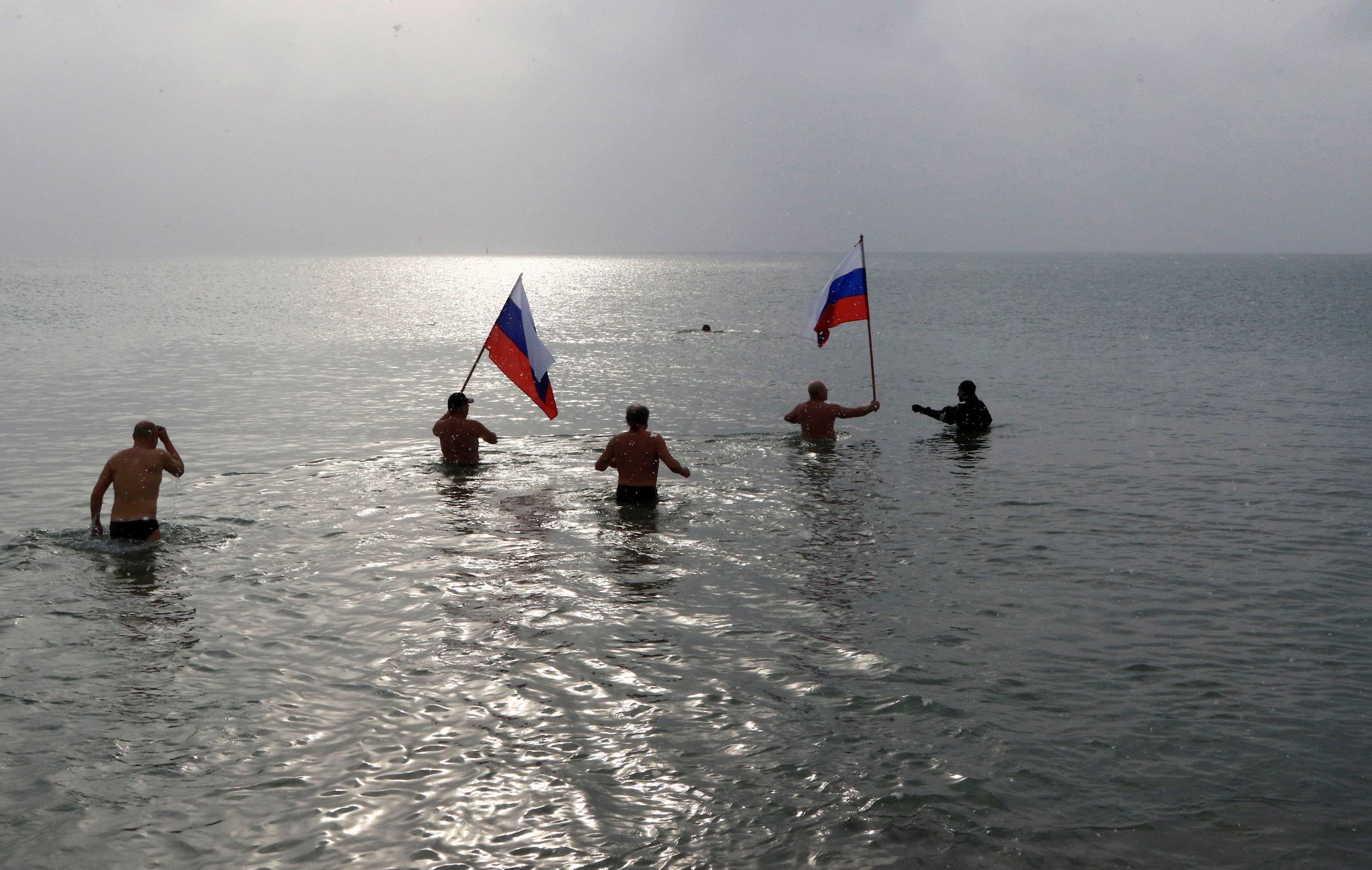 Крым, море, флаг, Россия Крым, море, флаг, Россия