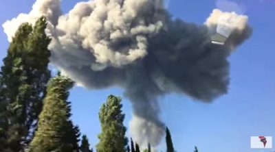 Взрыв боеприпасов на складах в Абхазии.