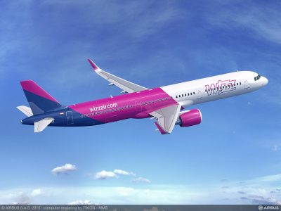 Лайнер авиакомпании Wizz Air