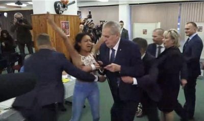 Атака на Земана. Стало известно, как активистка Femen проникла на избирательный участок