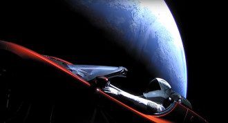 Электромобиль, Tesla, космос Электромобиль, Tesla, космос
