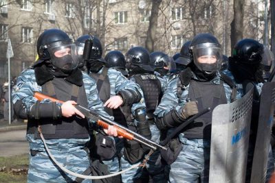Силовики во время силового разгона Евромайдана