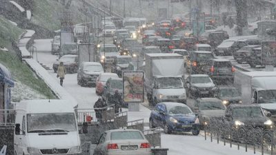 киев, пробка, снег