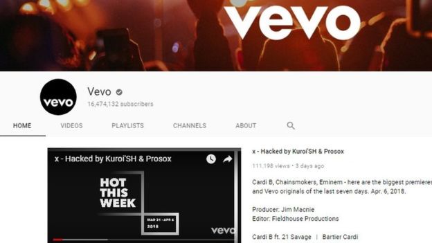 Хакеры взломали группу музыкальных каналов Vevo на YouTube