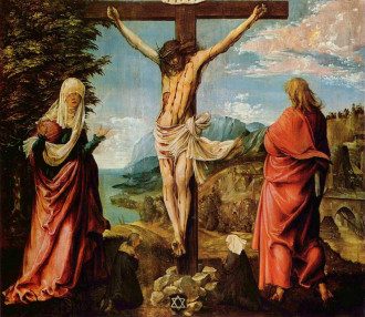 Распятие. Христос на кресте, Мария и Иоанн. Альбрехт Альтдорфер