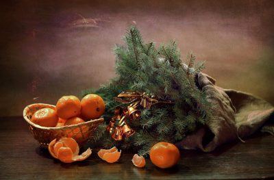 Новый год_еда_мандарины_елка