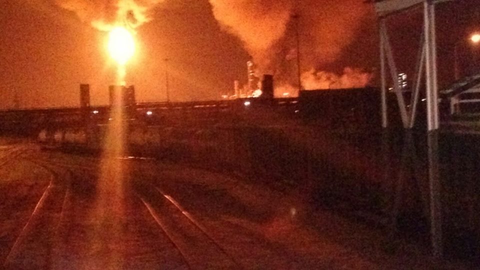 Пожар на химзаводе в Ивано-Франковской области