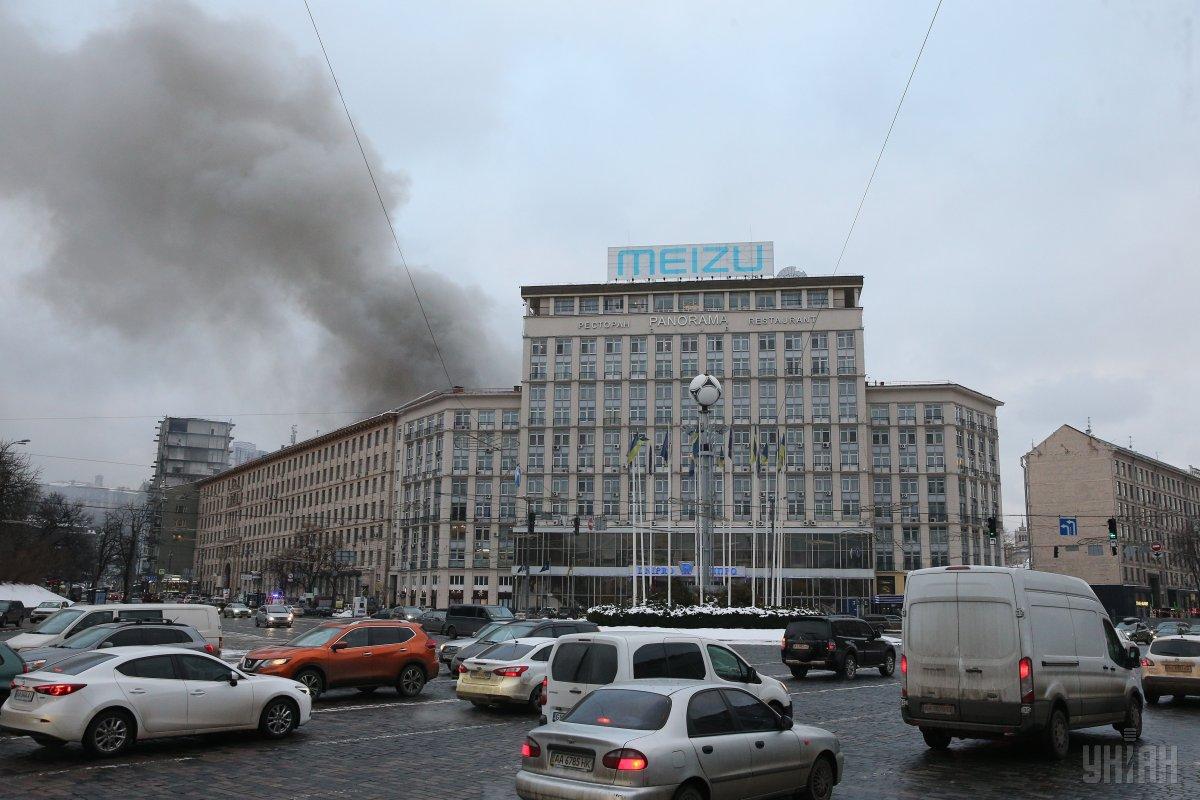 Пожар за гостиницей Днепр