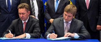 Руководители Газпрома и Нафтогаза Алексей Миллер и Андрей Коболев