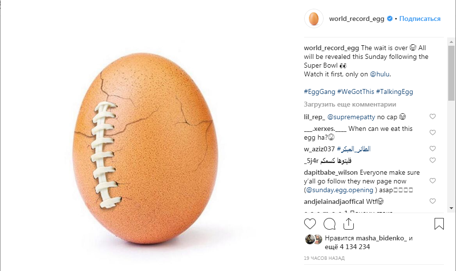/ Фото: Instagram/world_record_egg / Фото: Instagram/world_record_egg
