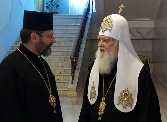 Глава УГКЦ Блаженнейший Святослав Шевчук и Патриарх Киевский и всей Руси-Украины Филарет Глава УГКЦ Блаженнейший Святослав Шевчук и Патриарх Киевский и всей Руси-Украины Филарет