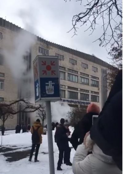 Пожар в корпусе НАУ / скринот из видео