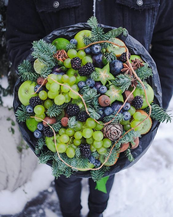 Букет из фруктов пошагово с фото