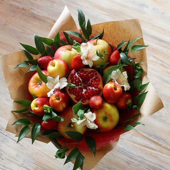 Букет из фруктов пошагово с фото