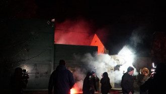 Нацкорпус возле дома Медведчука Нацкорпус возле дома Медведчука