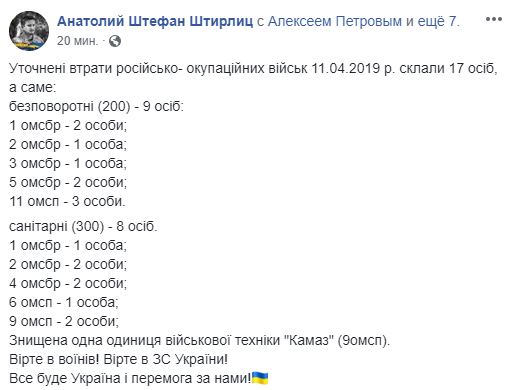 В разведке сообщили, что на Донбассе в четверг уничтожены 9 боевиков В разведке сообщили, что на Донбассе в четверг уничтожены 9 боевиков